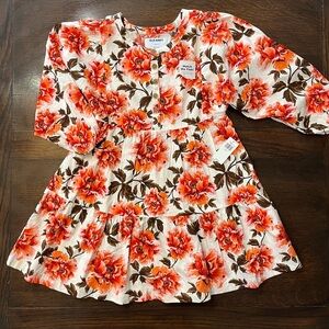 NWT Old Navy Floral Long Sleeve  Dress size small 6/7